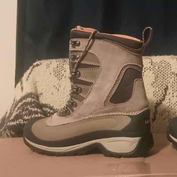 L.L.Bean Women's Wildcat Pro Primaloft Mid Calf Winter Boots Leather Brown Tek 2 - Picture 4 of 9